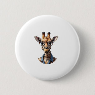 Giraffe_ Stilvoll in Brillen Button
