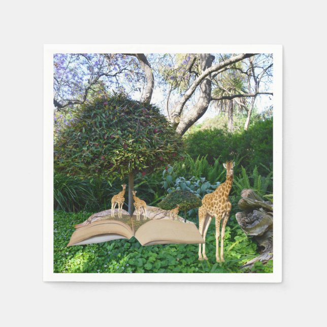 Giraffe-Story-Buchzeit, Serviette (Vorderseite)