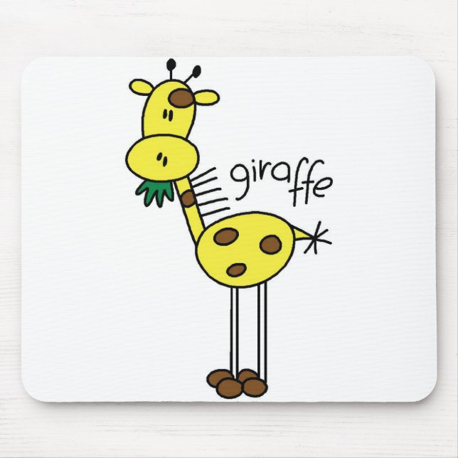 Giraffe-Strichmännchen-Mauspad Mousepad (Vorne)