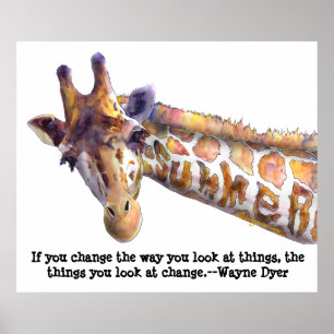 Giraffe Summer Quote Wasserfarben Poster drucken