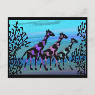 Giraffe Sunrise Postkarten
