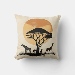 Giraffe Sunset Safari Pillow Kissen