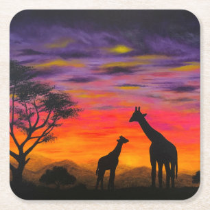 "Giraffe Sunset" Untersetzer von Greggs Deep Color