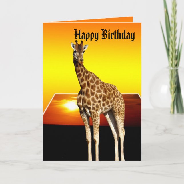 Giraffe Sunshine Happy Birthday Gruß Karte (Vorderseite)