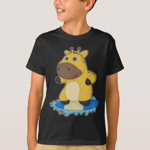Giraffe Surfer Surfbrett T-Shirt