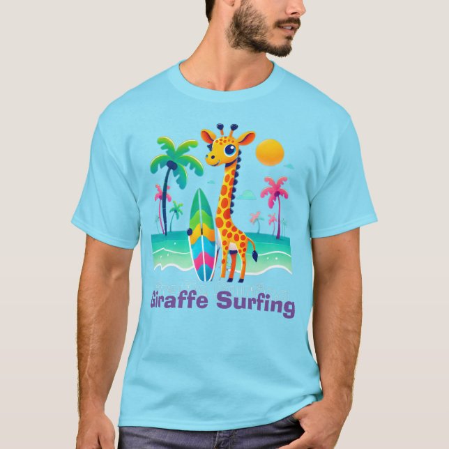 Giraffe Surfing T-Shirt (Vorderseite)