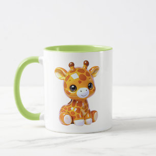 Giraffe Süße Glänzende Figur Grüne Themenwelt Tasse