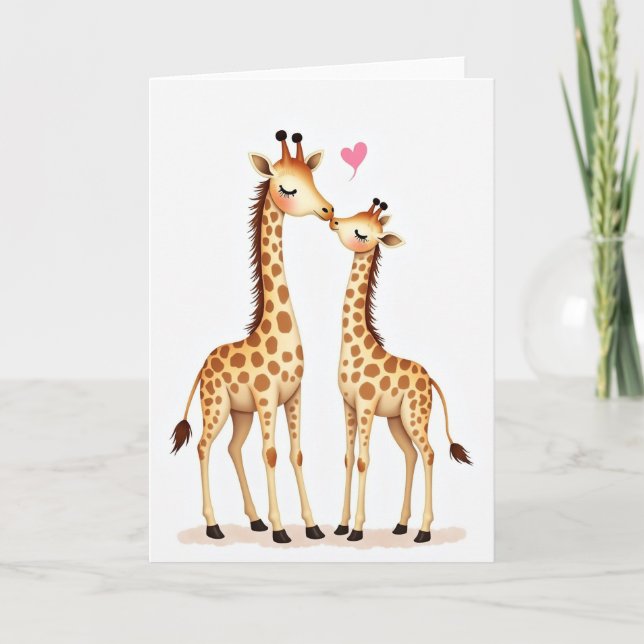Giraffe Süßer Muttertag Karte (Vorderseite)