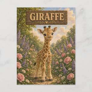 Giraffe Süßes Baby-Geschichtenbuch-Nursery-Tier Postkarte
