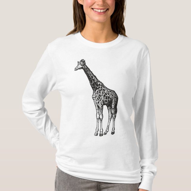 Giraffe-T - Shirt, Tierdruck, Wildtiere, T-Shirt (Vorderseite)
