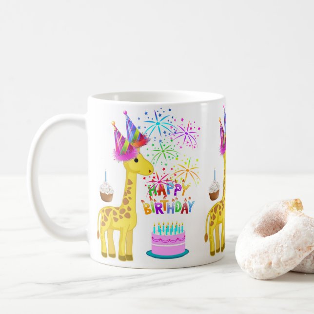Giraffe Tasse Happy Birthday Tasse (Mit Donut)