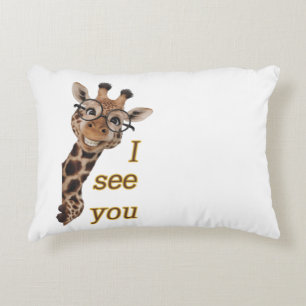 Giraffe.Text.Ich sehe dich Dekokissen