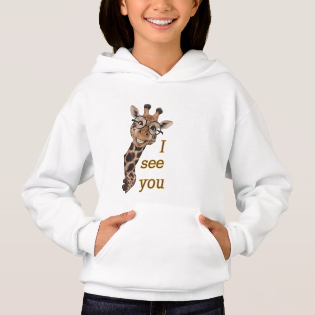 Giraffe.Text.Ich sehe dich Hoodie (Vorderseite)