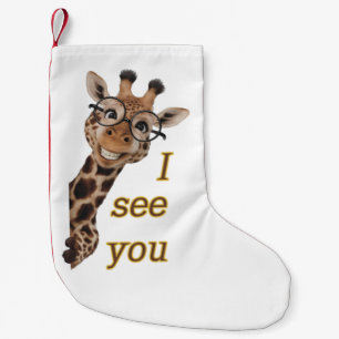 Giraffe.Text.Ich sehe dich Kleiner Weihnachtsstrumpf