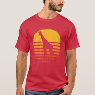 Giraffe Tier afrikanische Safari Giraffen Retro T-Shirt