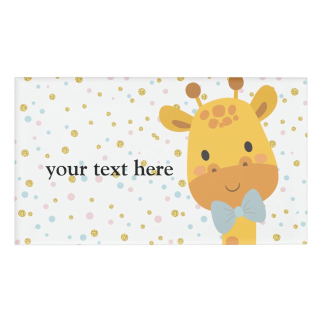 Giraffe, Tier Namenschild (Vorderseite)