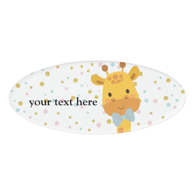 Giraffe, Tier Namenschild (Vorderseite)