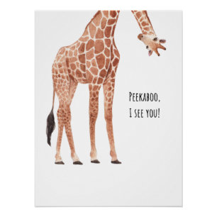 Giraffe Tier Natur Wildtiere süßes Tier Poster