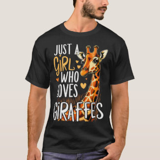 Giraffe Tier Nur Ein Mädchen Das Giraffen Liebt T-Shirt