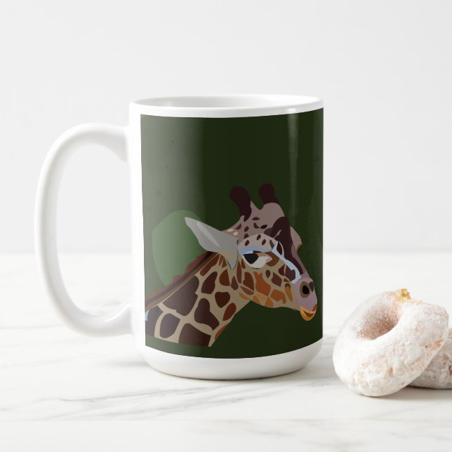 Giraffe Tierdarstellung Kaffeetasse (Mit Donut)