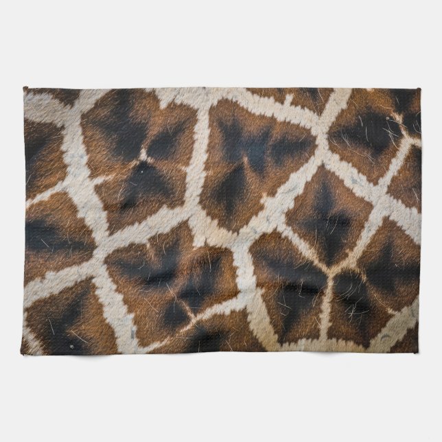 Giraffe Tierfell Haut Textur wild Leder Muster Geschirrtuch (Horizontal)