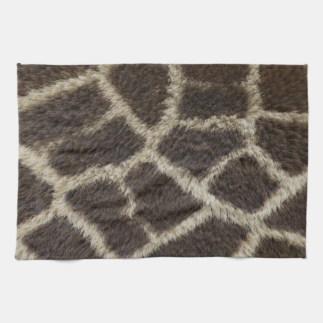 Giraffe Tierfell Haut Textur wild Leder Muster Geschirrtuch (Horizontal)
