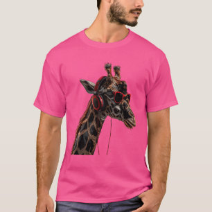 Giraffe Tierliebhaber Wald Safari Kopfhörer Natur T-Shirt