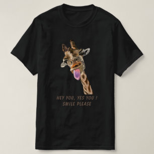 Giraffe Tongue Out and Playful Wink - Lächeln T-Shirt