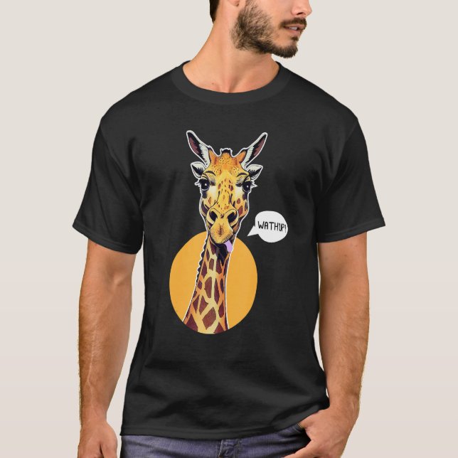 Giraffe Tongue Out What's Up Zoo Animal T-Shirt (Vorderseite)