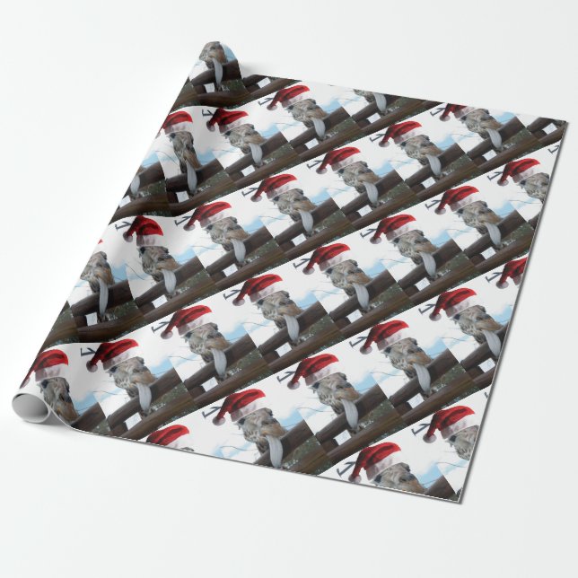 Giraffe-Tongue-Santa Geschenkpapier (Ungerollt)