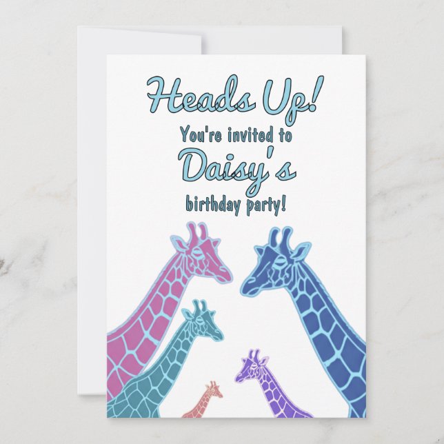 Giraffe Tower Birthday Einladung (Vorderseite)