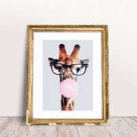 GIRAFFE TRAING GLASSES BLUTEN EIN PINKBUBBLE GUM