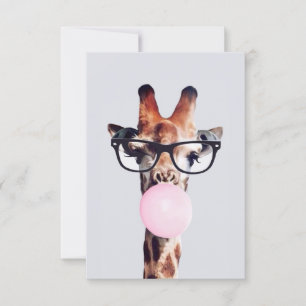 GIRAFFE TRAINGGASEN, DIE EIN PINKBUBBLEGUM BLÖTEN EINLADUNG