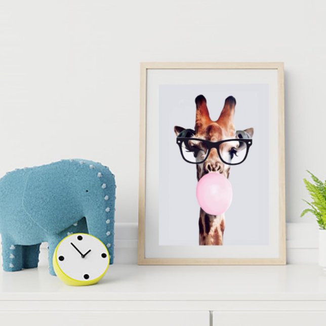 GIRAFFE TRAINGGASEN, DIE EIN PINKBUBBLEGUM BLÖTEN POSTER (Von Creator hochgeladen)