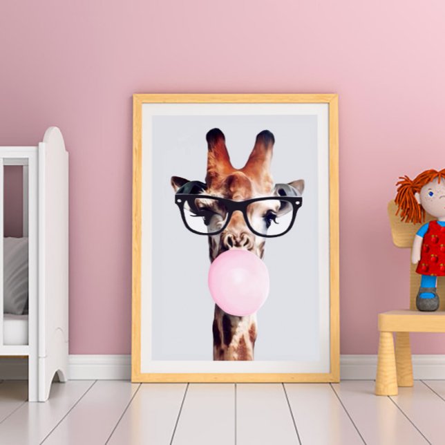 GIRAFFE TRAINGGASEN, DIE EIN PINKBUBBLEGUM BLÖTEN POSTER (Von Creator hochgeladen)