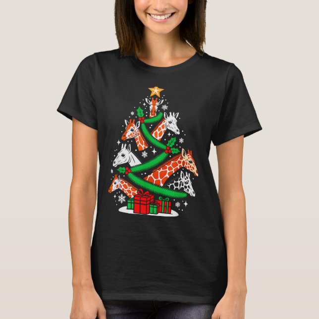 Giraffe Tree Christmas Giraffe Lover Xmas Squad Me T-Shirt (Vorderseite)