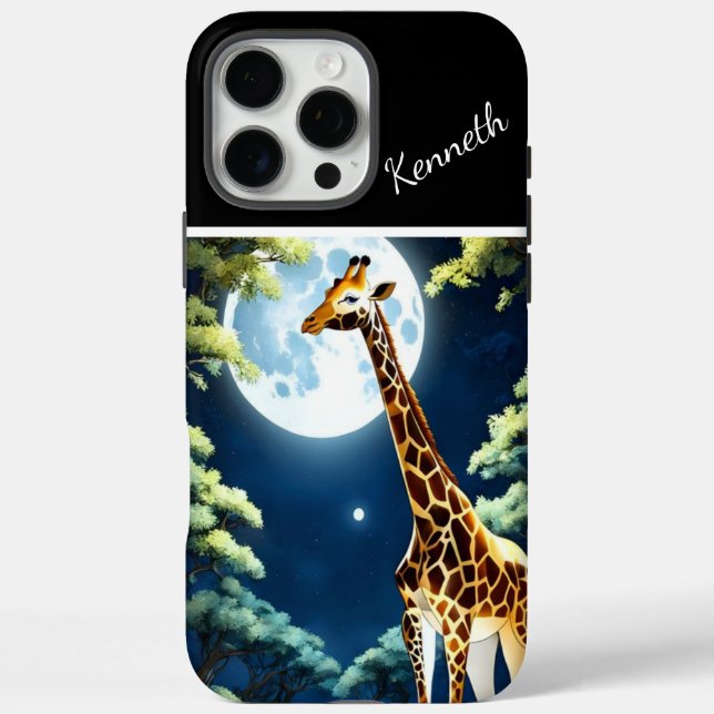 Giraffe trinken unter Mondlicht Case-Mate iPhone Hülle (Rückseite)