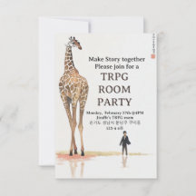 Giraffe TRPG-Zimmer-Party Einladung