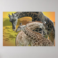 GIRAFFE TWISTER LIEBE TRIANGEL GERAHMTER DRUCK