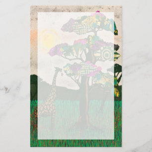 Giraffe über die Flugzeuge Afrikas Briefpapier