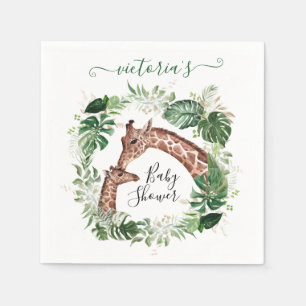 Giraffe und Baby Jungle Baby Shower Serviette
