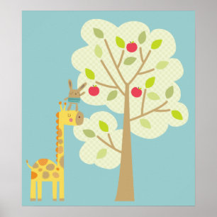 Giraffe und Bunny Poster