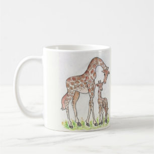 Giraffe und ihr Kalb-Design auf einer Tasse / Cup