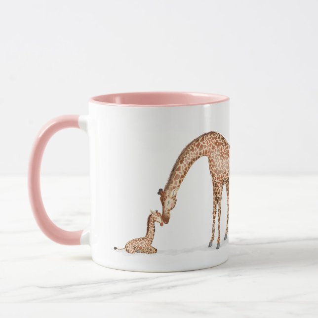 Giraffe und Kalb "Beste Mutter aller Zeiten" Tasse (Links)