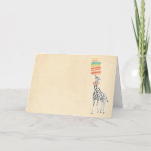 Giraffe und Kuchen Geburtstagskarte Karte