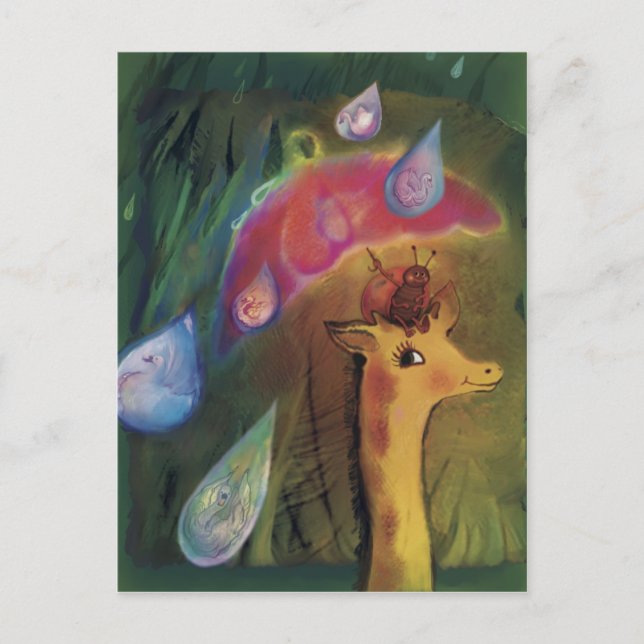 Giraffe und Ladybug*** Postkarte (Vorderseite)