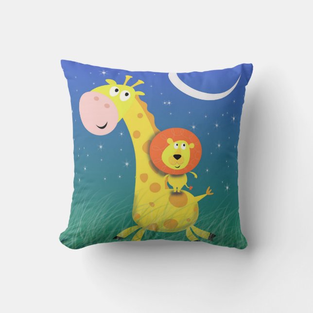 Giraffe und Löwenkissen für Kinderzimmer Kissen (Vorderseite)