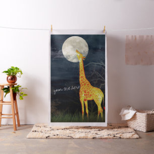 Giraffe und Mond   Baumwollgewebe nach Maß Stoff