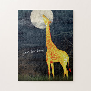 Giraffe und Mond   Benutzerdefinierte Foto Puzzle- Puzzle