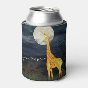 Giraffe und Mond   Custom Bottle Can Cooler Dosenkühler